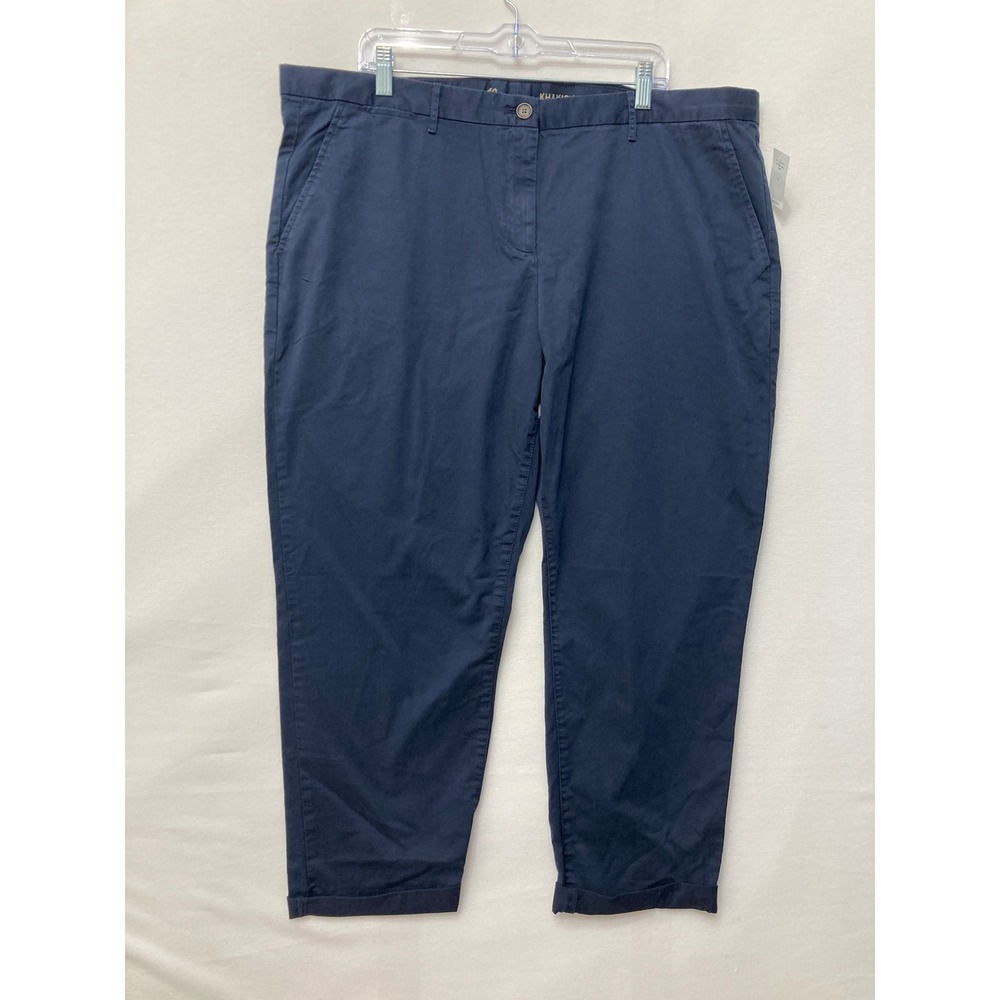 NWT Gap Broken In Straight Khakis Pants Womens size 20 Plus Navy Chino Stretch